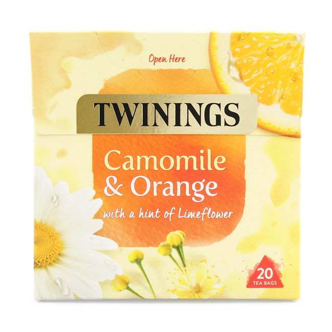 bylinný čaj HEŘMÁNEK, POMERANČ A LIPOVÝ KVĚT 20 sáčků / 30g od Twinings TRV.08/2026