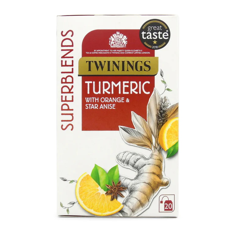 čaj SUPERBLENDS TURMERIC s kurkumou, pomerančem a badyánem (20 sáčků)