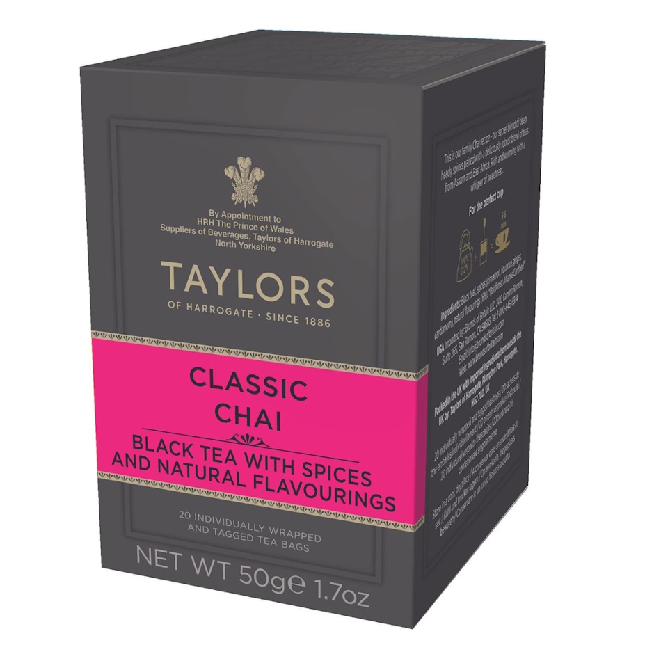 černý čaj CLASSIC CHAI 20 sáčků / 50g od Taylors of Harrogate 