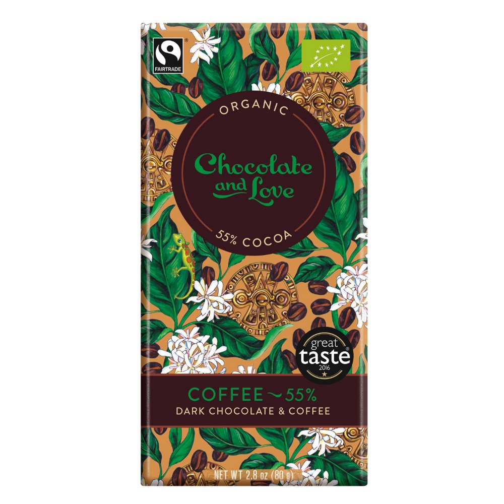 BIO hořká čokoláda 55% COFFEE 80g od Chocolate & Love