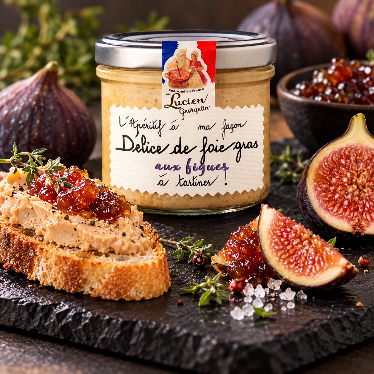 kachní foie gras s fíky 100g od Lucien Georgelin