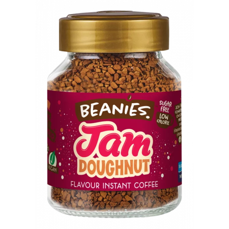 ochucená instantní káva JAM DOUGHNUT 50g od Beanies TRV.02/2023