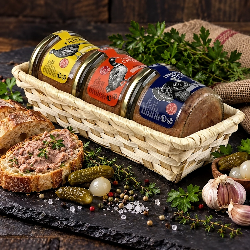 dárkový koš paštik FARMÁŘSKÝ 3x180g