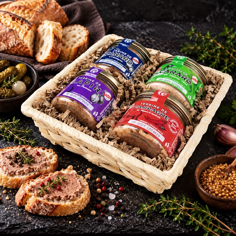 dárkový koš paštik GURMÁNSKÉ KVARTETO 4x90g
