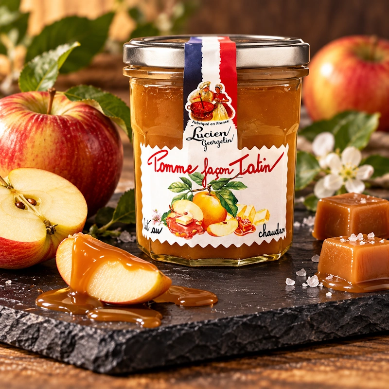 specialita z jablek s karamelem a slaným máslem 320g od Lucien Georgelin