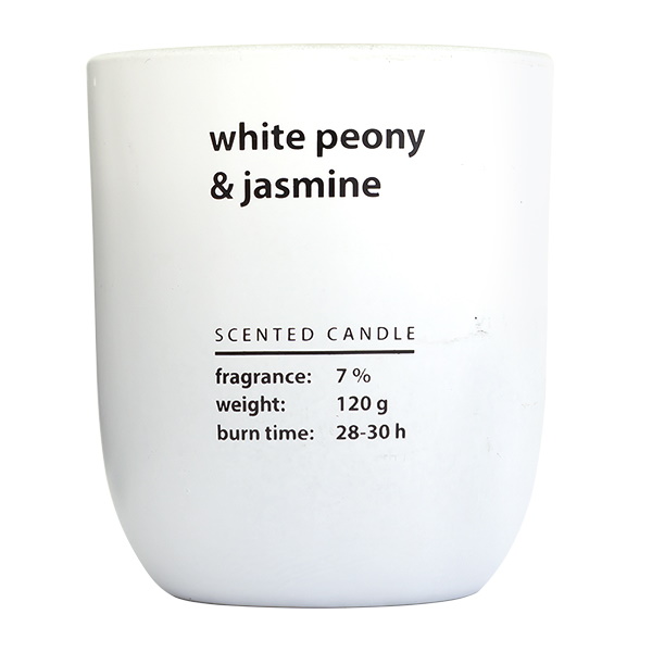 HOME AROMA vonná svíčka ve skle WHITE PEONY & JASMINE 120g