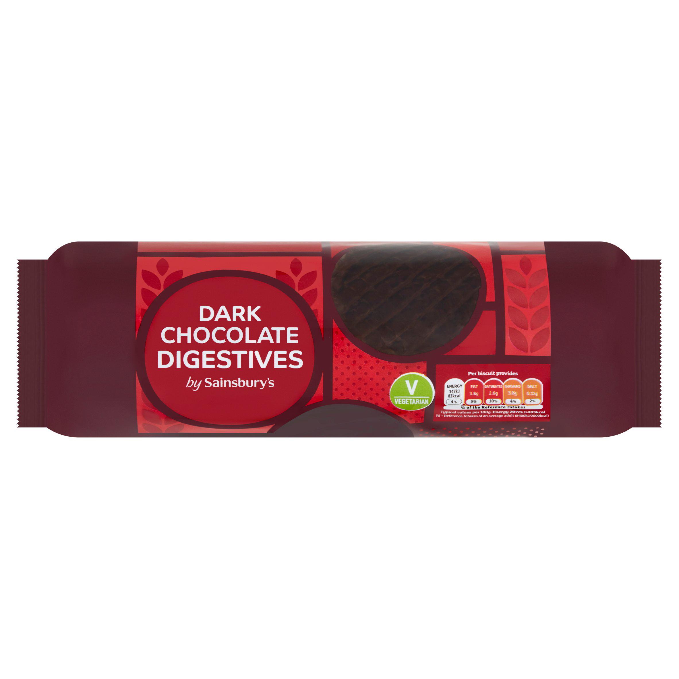 anglické sušenky s hořkou čokoládou DARK CHOCOLATE DIGESTIVES 300g 