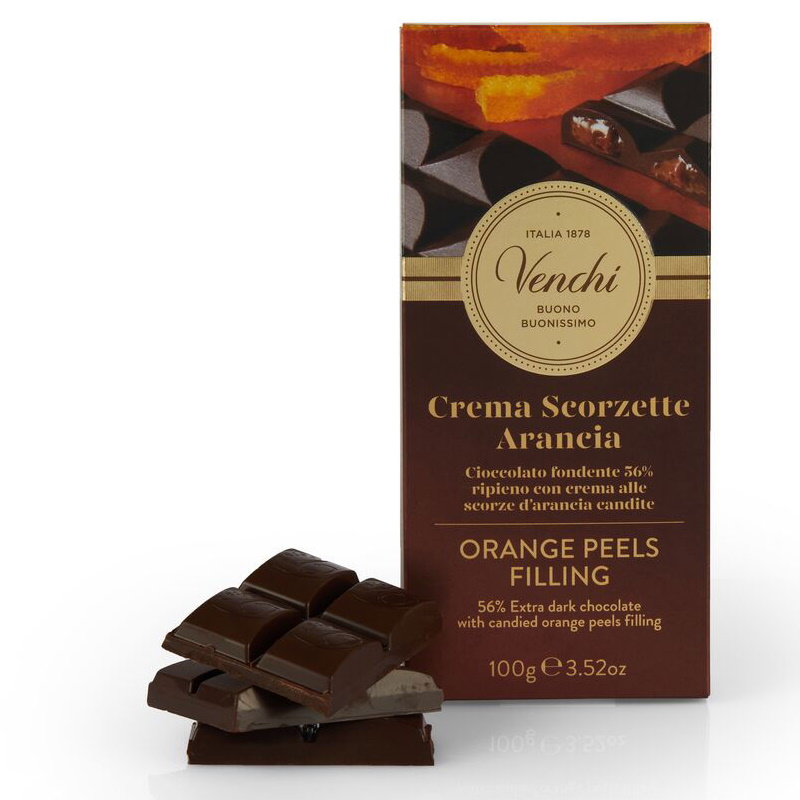 hořká 56% čokoláda s kakaovo-pomerančovým krémem 100g VENCHI
