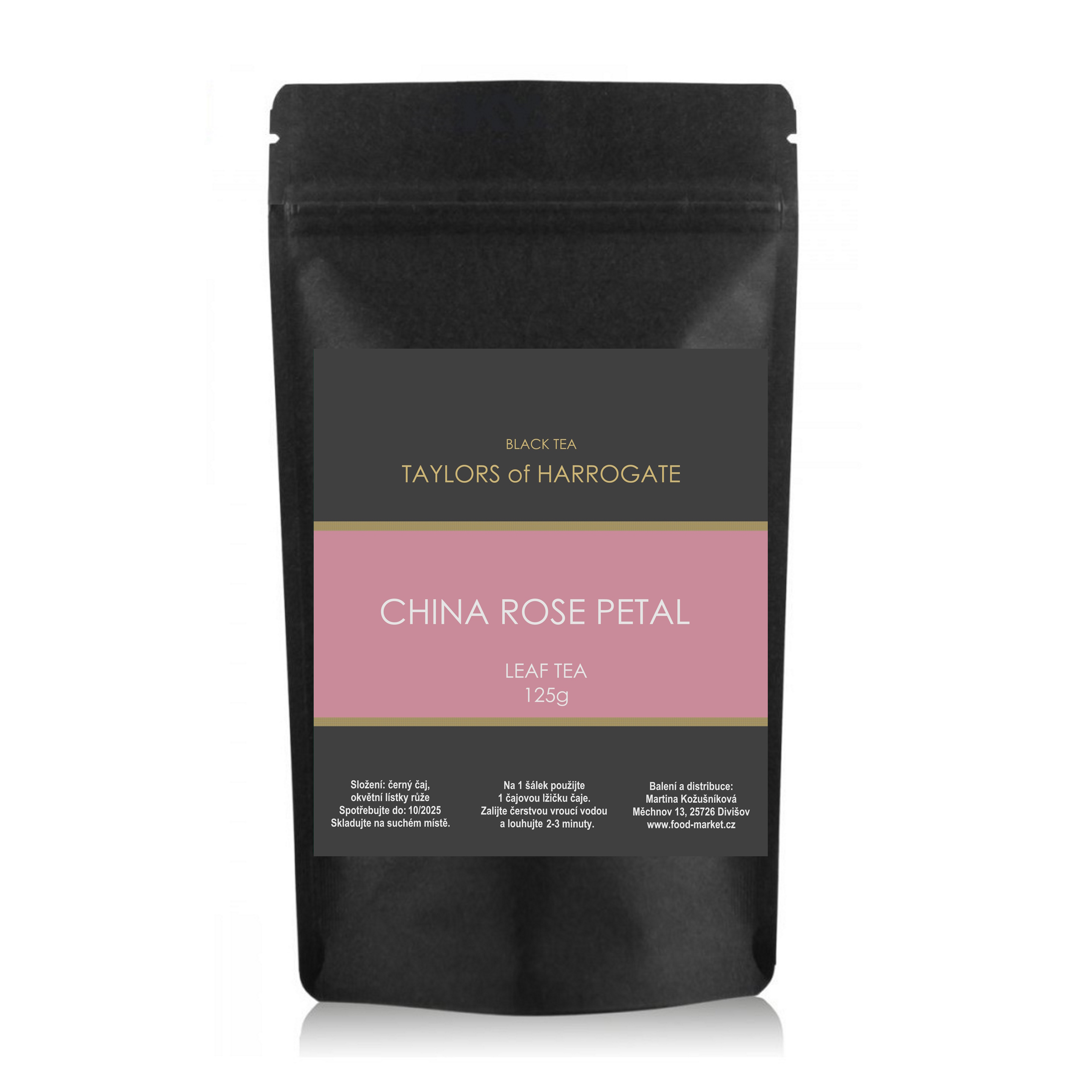 černý čaj CHINA ROSE PETAL sypaný 125g 