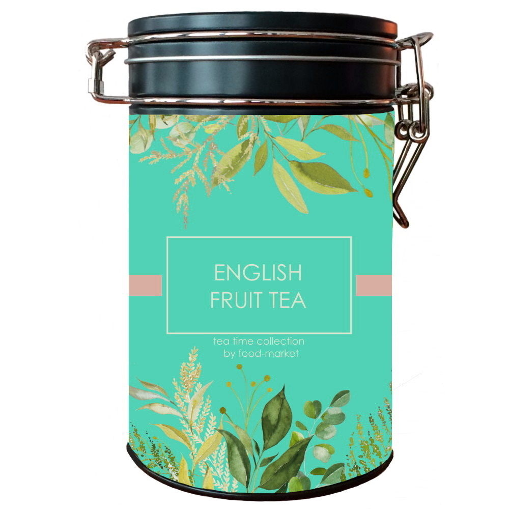 anglický ovocný čaj ostružina a malina / citrón a zázvor (20 sáčků/40g) v dárkové plechovce