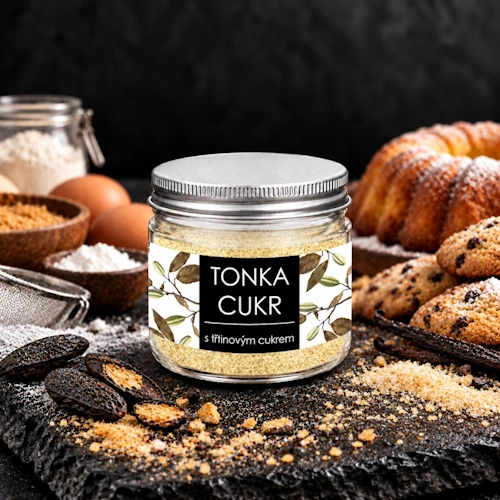 cukr tonka s třtinovým cukrem 200g v dóze